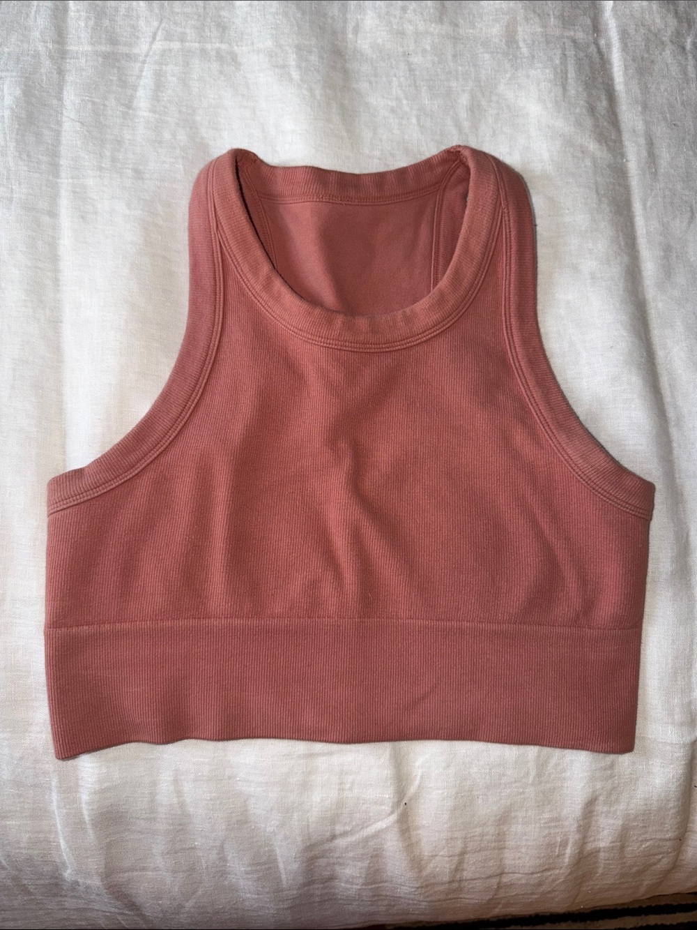 ALO Yoga Ribbed Crop Tank Top in Dusty Rose Size Small